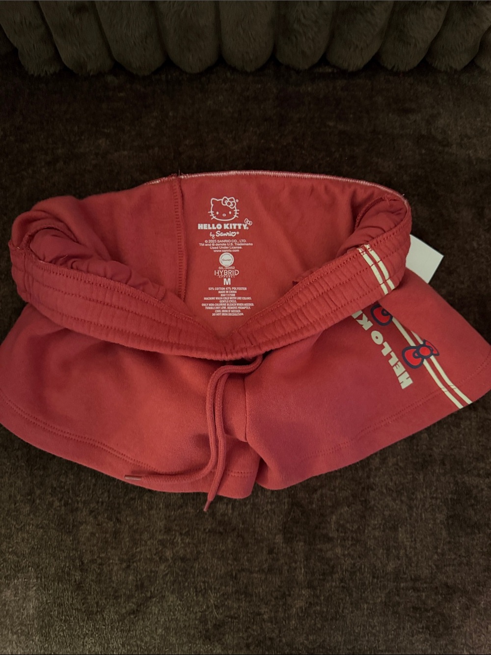 Hello Kitty Pink Athletic Lounge Shorts with Bow Stripe (88) - Picture 3 of 3